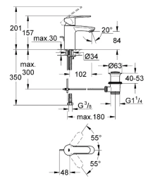 Grohe Eurostyle Cosmopolitan Waschtisch Einhebelmischer, verchromt