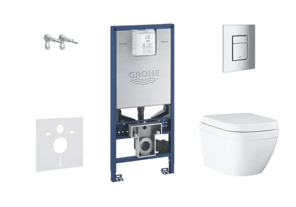 Grohe Rapid SLX WC mit Sitz, Taste Skate Cosmopolitan S, randlos, SoftClose