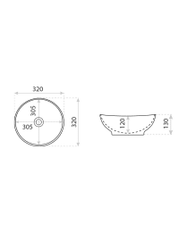 PREMIUM Aufsatzwaschbecken rund Marmor Ø 320