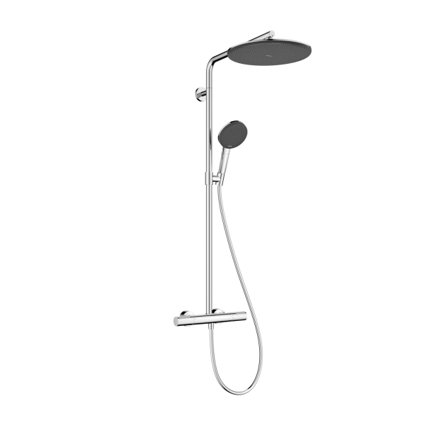 Hansgrohe Raindance Alive S Aufputz-Duschsystem mit Thermostat mit EcoSmart, chrom/graphit