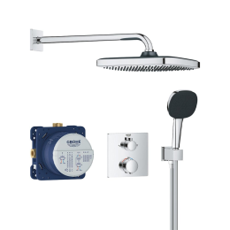 Grohe Vitalio Comfort Duschset mit Unterputz-Thermostat, 25x25 cm, 2 Strahlarten, Chrom