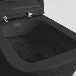 Scarabeo Teorema 2.0 Wand-Tiefspül-WC mit WC-Sitz, ohne Spülrand schwarz matt, mit BIO System