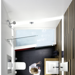 repaBAD Easy-in Duschbadewanne 180 x 100/75 x 46 cm
