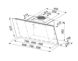 Franke Smart - Dunstabzugshaube FSMA 805 BK, Breite 80 cm, schwarzes Glas