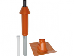 SKOBERNE Mündungspaket Skobifix nano Schrägdach 25° - 45°, DN 60/100 rot, 0,4m