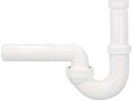 Dallmer Waschtisch-Röhrensiphon Dallmer Typ 100/0, DN32 (1 1/4") x DN40, Kunststoff weiß
