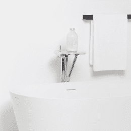 Laufen Kartell Bodenstehende Wannenbatterie Disc, mit Zubehör, Chrom