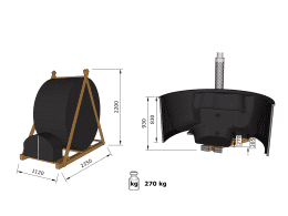 Fjordholz Hot Tub DeLux 200 Black Series SET mit Abdeckung, Spa-System und LED