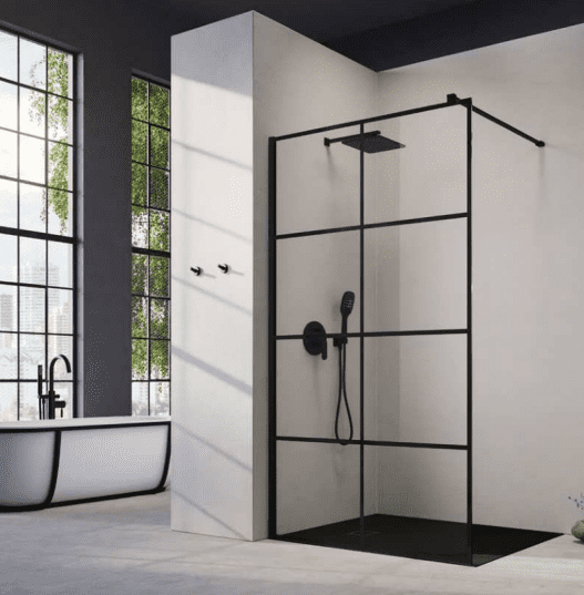 Artweger Dynamic Walk In 8 mm Industrie-Design Schwarz matt