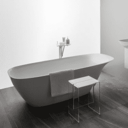 LAUFEN INO freistehende Ovalbadewanne 180 x 80 cm – Mineralguss in Weiß matt