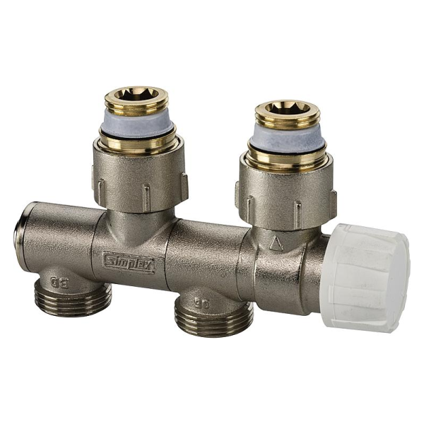 simplex VarioCon Ventilarmatur schwenkbare Anschlüsse 3/4"Eurokonus x 1/2"AG
