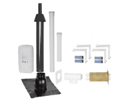 SKOBERNE Grundpaket Porifix, Schrägdach 35° - 55°, DN 60/100 schwarz, 1,0m