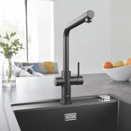Grohe Blue Home Küchenarmatur, mit Filtersystem, schwenkbar schwarz samt