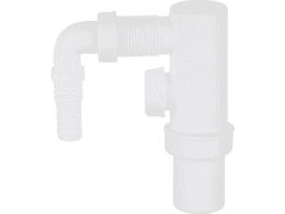 Waschmaschinen-Siphon DN40, Kunststoff weiss