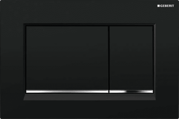 Geberit Sigma20 Betätigungsplatte, schwarz glänzend / chrom glänzend