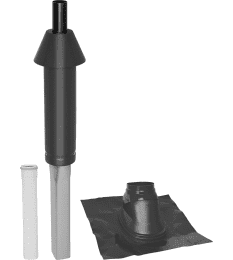 Mündungspaket Skobifix nano Schrägdach 35 Grad - 55 Grad, DN 60/100 schwarz, 0,4m
