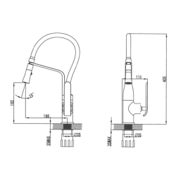 evenes Spültischmischer Bureo herausnehmbare Geschirrbrause Ausladung 210 mm verchromt Brauseschlauc