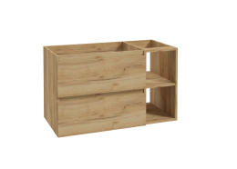 kielle Nefia - Schrank mit Waschbecken 90 cm, linke Ausführung, goldene Eiche