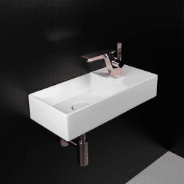 repaBAD Keramikwaschtisch Micro 55 Waschtisch 55 x 25 cm, mit Hahnloch
