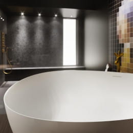 Riho Oviedo freistehende Badewanne 160 x 160 x 57 cm weiss seidenmatt