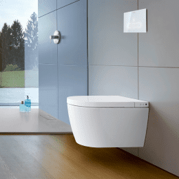 Duravit SensoWash Starck f Wand-Dusch-WC Lite Compact mit WC-Sitz mit HygieneGlaze, weiß
