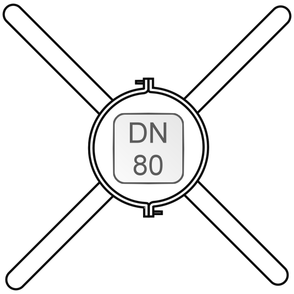 Weishaupt Abstandhalter PP DN80 für Glatt- und Flexrohr