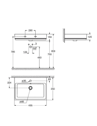 Grohe Cube Ceramic Handwaschbecken mit Überlauf 455x350 mm, PureGuard, Alpinweiß