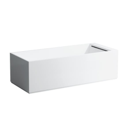 LAUFEN Kartell Rechteckbadewanne freistehend 176 × 76 cm, LED-Beleuchtung & Hubsystem weiß matt