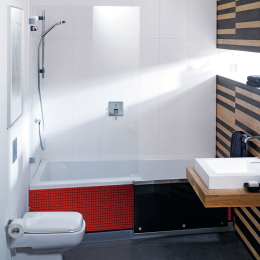 repaBAD Easy-in Duschbadewanne 180 x 100/75 x 46 cm
