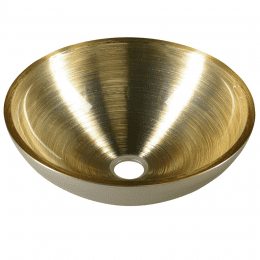 Sapho MURANO SOFT BROWN Glaswaschbecken zum Aufsetzen, Durchmesser 40cm, Beige-Gold