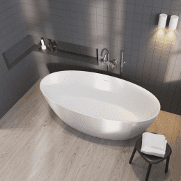 Riho Beta Badewanne freistehende Badewanne 170x82 cm weiß glänzend