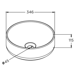 Riho Livit Aufsatzwaschtisch rund matt marmoriert, 34,6 x 11,5 cm