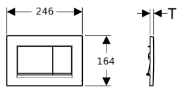 Geberit Sigma20 Betätigungsplatte, 2 Mengenspülung, schwarz matt/schwarz matt