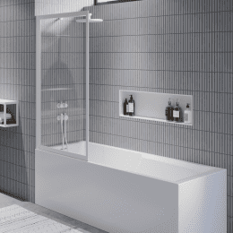 Riho LUCID Badewannenaufsatz 80x150 weiß matt 200 Höhe, Profilfarbe weiß matt