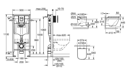 Grohe Solido Wand-WC Set SoftClose, Triple Vortex, Betätigungsplatte Even, Chrom Grohe Solido Wand-WC Set SoftClose, Triple Vortex, Betätigungsplatte Even, Chrom