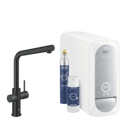 Grohe Blue Home Küchenarmatur, mit Filtersystem, schwenkbar schwarz samt