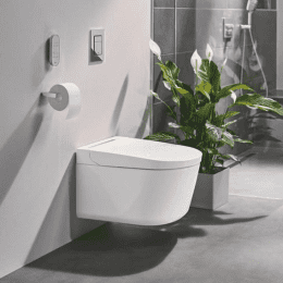 Grohe Sensia Pro Wand-Dusch-WC, PowerFlush Triple Vortex mit WC-Sitz, GROHE HyperClean