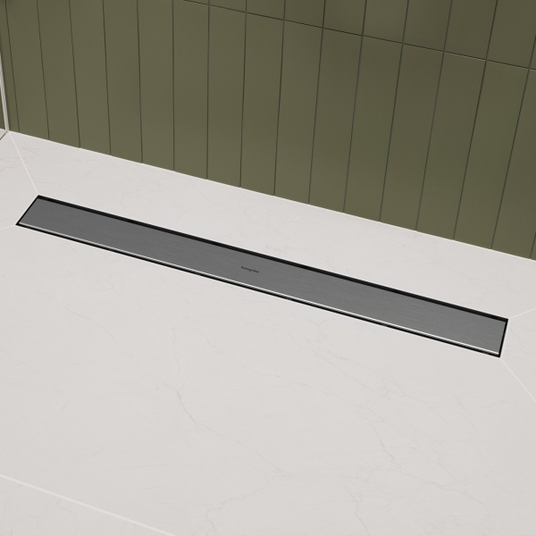 Hansgrohe RainDrain Go Duschrinne 70 cm mit beidseitigem Rost, Edelstahl gebürstet