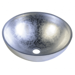 Sapho Murano Glaswaschbecken zum Aufsetzen Ø40 cm Silber