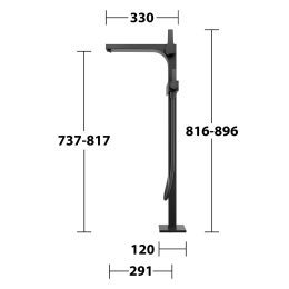 Keuco Edition 11 Wannenarmatur bodenstehend, schwarz matt