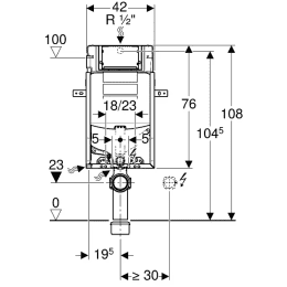 Geberit Kombifix für Wand-WC, 108 cm, Unterputz-Spülkasten SIGMA 12 cm, für Geruchsabsaugung