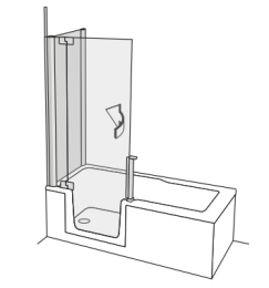 Artweger Twinline Pure Duschtür mitSeitenwand links 75x190cm MH/EK/VC