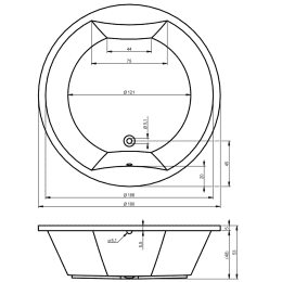 Riho Carmen 180 Touch+Heizung grau Farbe, hochglanz weißs