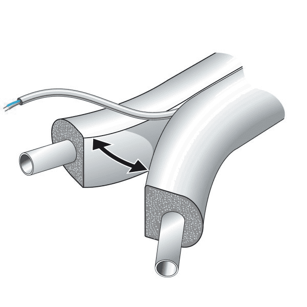 Weishaupt Doppelrohr-Systemleitung WLSol 12/15 Cu split VL/RL 15 m mit Fühlerkabel, WD