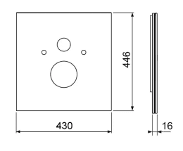 Tece TECElux Untere Glasplatte für Standard-WC, 180 mm Abstand, Glas weiß