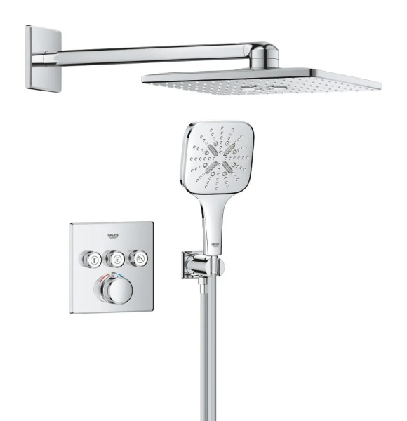 Grohe Grohtherm SmartControl Duschsystem Unterputz mit Rainshower SmartActive 310 Cube