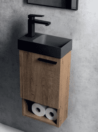 Sapho Small Beton-Waschbecken mit Waschtischunterschrank, 30x53x17 cm Eiche Alabama