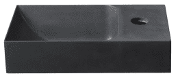 Sapho Small Beton-Waschbecken, 31x17 cm, ohne Überlauf, Hahnloch rechts, Anthrazit