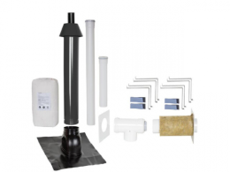 SKOBERNE Grundpaket Porifix, Schrägdach 25° - 45°, DN 60/100 schwarz, 1,0m