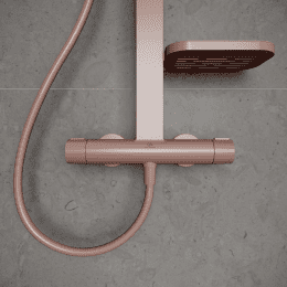 Ideal Standard ALU+ Brauseset mit Thermostat, Durchmesser 26 cm, 2 Strahlarten, rosegold matt